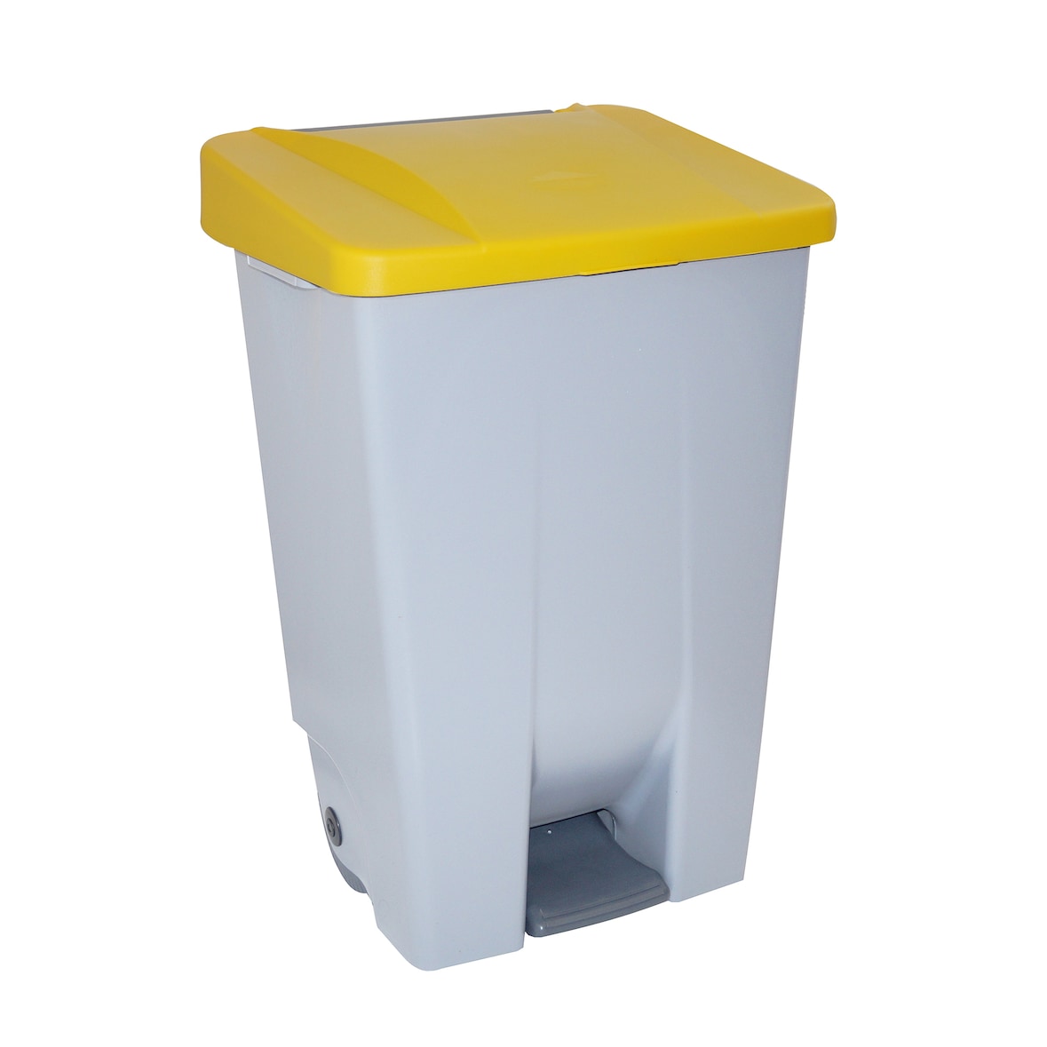 DENOX Selectieve afvalcontainer met pedaal 80 liter. Gele kleur.
