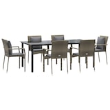 thumbnail of HELLOSHOP26 - Juego de comedor de jardín de 7 piezas y cojines, ratán negro y gris 02_0014909