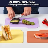 thumbnail of CIARRA Schneidebrett Set 3-teilig TPU, mit Saftrille Mehrfarbig BPA-frei Biegsam Leicht Küchenschneidebrett VMSET3