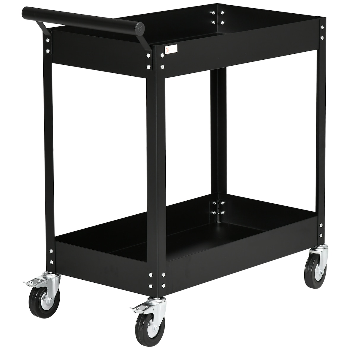 DURHAND Carrello Porta Attrezzi da Officina a 2 Ripiani in Acciaio