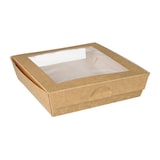 thumbnail of PAPSTAR, Cateringdoos van bruin karton met PLA venster, 'pure' | 19cm x 19cm x 5cm