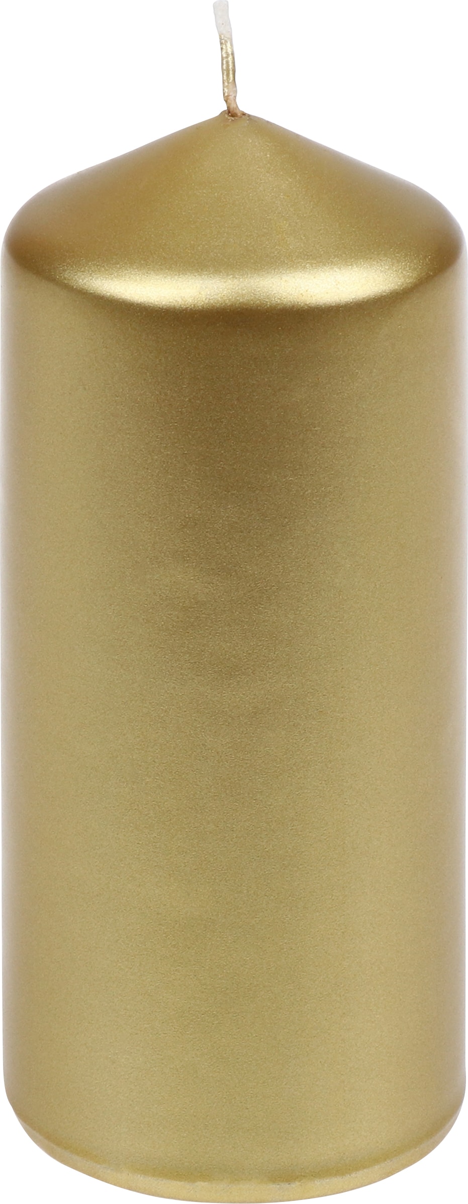 Stumpenkerzen "Edelglanz" Gold 130/57 mm, 12 Stück