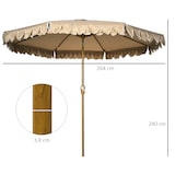 thumbnail of 4goodz Parasol met Volant en kantfranjes Ø264 cm - kantelbaar - Houtlook - kaki