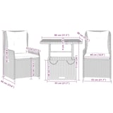 thumbnail of vidaXL 3-tlg. Bistro-Set mit Kissen Grau Poly Rattan