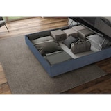 thumbnail of Letto contenitore imbottito 160x190 microfibra blu Sleeper