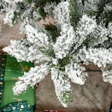 thumbnail of Árbol de Navidad Artificial 225 cm con Nieve Ignífugo con 1300 Ramas Hojas PVC Apertura Automática Base Plegable Soporte Metálico Decoración Navideña