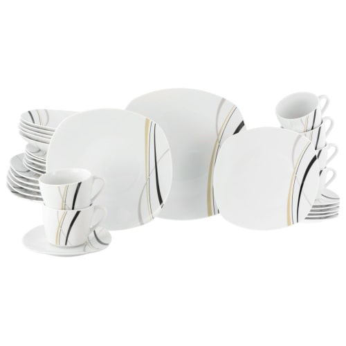 CreaTable Square City Line Kombiservice 30-tlg Porzellan