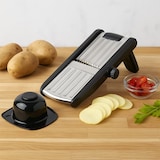 thumbnail of Affettatrice mandolina per verdure – Lama regolabile in acciaio inox – Nera