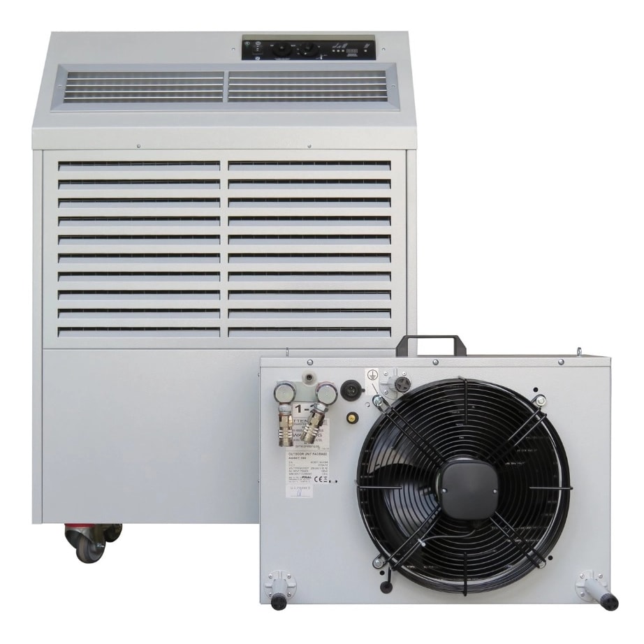 aire acondicionado portátil profesional con unidad exterior, potencia de refrigeración de 7 kW, equipado con kit de tubos de conexión rápida.