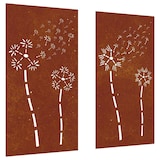 thumbnail of vidaXL Wanddecoratie tuin 2 st bloemenontwerp 105x55 cm cortenstaal