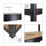 thumbnail of PROREGAL Mega Deal | 4x Schwerlastregal TAURUS XL | HxBxT 180x160x60cm | Fachlast 250kg | Schwarz | Stecksystem Lagerregal Regalsystem 4 Stk.