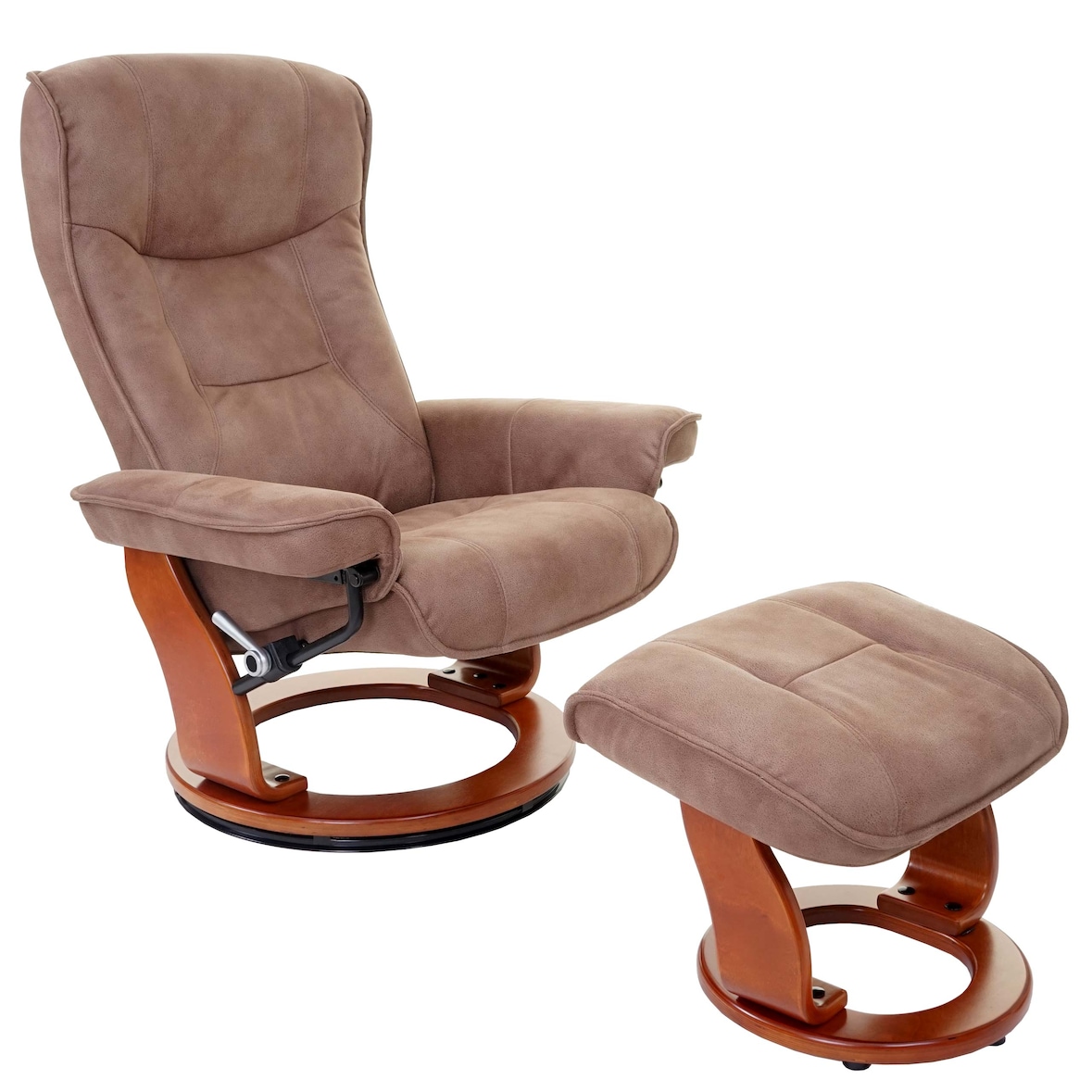 MCA recliner Hamilton, sgabello per poltrona TV, tessuto/tessuto portata 130 kg ~ marrone antico, color miele