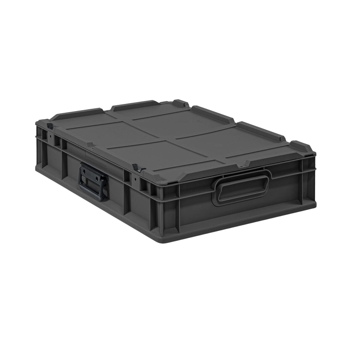 PROREGAL Eurobox NextGen Portable, HxBxT 13,5x40x60cm, 23 Liter, Schwarz, Eurobehälter, Transportbox, Transportbehälter, Stapelbehälter