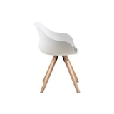 thumbnail of Time Esszimmerstuhl weiss und hellgraue Auflage, Beine Holz Eiche gebeizt, lackiert. 2er Set