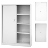 thumbnail of BISLEY ECO Schiebetürenschrank aus Metall abschließbar 4 OH in lichtgrau Aktenschrank Werkzeugschrank Schrank mit Schiebetüren