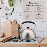 thumbnail of Briebe I-Bronze Chaleira de Indução com Apito, 2,5 L, Aço Inox, Retro, Vitrocerâmica, Gás, Cabo em Baquelite, Inox/ Bronze