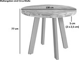 thumbnail of Esszimmertisch rund 130 cm Mangoholz naturfarben silber Adelina