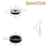 thumbnail of WAGNER QuickClick® Kunststoffgleiter BLACK - zum Schrauben, 4x Basis & Schraube & Aufsatz Ø 17 mm, DE Ware - 15830000