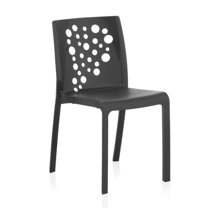 SP Berner - Pack de 6 Sillas Cocktail - Apilables, Ergonómicas y Resistentes - Antracita