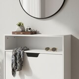 thumbnail of Relaxdays Schuhschrank mit Ablage, HBT: 102x60x24 cm, für 8 Paar, 2 Klappen, Flur, schmaler Schuhkipper, modern, weiß