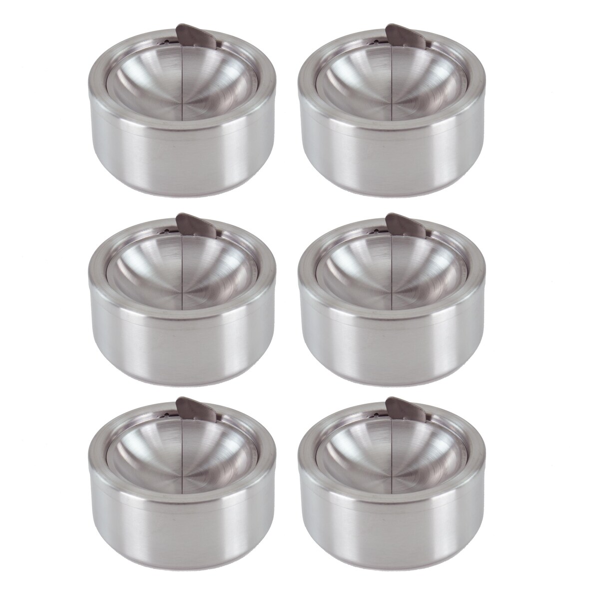 6x Druckaschenbecher Windaschenbecher aus Edelstahl ø 11,5 cm AB-Typ6-6er