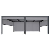 thumbnail of Pergola en aluminium HWC-L41 avec 6x parois latérales, pavillon à lamelles, structure métallique stable de 8cm 3x6m ~ anthracite
