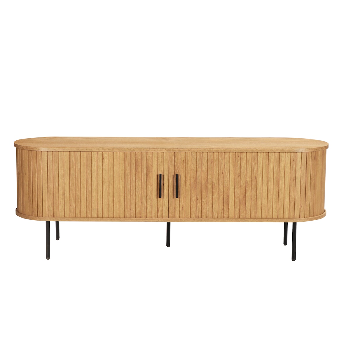 SIT Möbel Sideboard | 2 Schiebetüren | B 140 x T 40 x H 76 cm | walnuss – schwarz | 32020001 | Serie SIDEBOARD