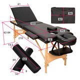 thumbnail of 3 Zonen Massageliege-Set Daniel mit Polsterung, Rollen und Holzgestellschwarz