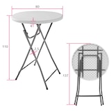 thumbnail of tectake Opklapbare statafel gemaakt van staal Ø80cm - wit - 402758