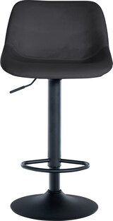 thumbnail of Décoshop26 - Set aus 2 um 360° drehbaren Barhockern in schwarzem Samt mit schwarzen Metall-Trompetenbeinen 10_0006631