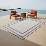 thumbnail of Teppich Balkon Bordüre Pflegeleicht Waschbar Strapazierfähig Terrasse Küche Creme 200x290 cm OEKO-TEX Gekettelt – ORLA von Kadima Design