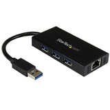 thumbnail of StarTech.com 3 Port USB 3.0 Hub mit Gigabit Ethernet Adapter aus Aluminum - Verkabelt - USB - Ethernet - 5000 Mbit/s - Schwarz