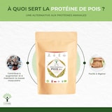 thumbnail of Protéine de Pois Bio - 80% Protéines 12% BCAA - Haute Digestibilité - Sport Musculation - Conditionné en France - Vegan - Certifié Ecocert - 1,5 kg