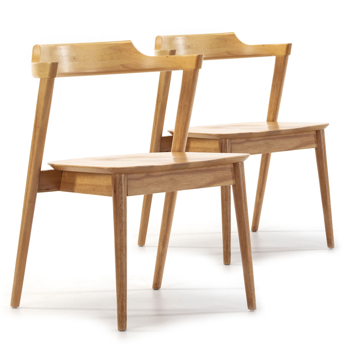 Pack 2 chaises Venus, Couleur Chêne, Bois Massif, 58 cm x 57,5 cm x 76 cm