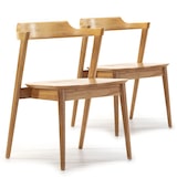 thumbnail of Pack 2 chaises Venus, Couleur Chêne, Bois Massif, 58 cm x 57,5 cm x 76 cm