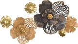 thumbnail of Décoshop26 - Wanddekoration mit beigefarbenem und schwarzem Blumenmotiv aus Metall 92 x 7,6 x 50 cm DEC05092