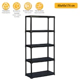 thumbnail of ArtPlast - Scaffale modulare in polipropilene con 5 ripiani 80x40x176 cm in colore nero - Collezione Tempo
