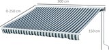 thumbnail of Outsunny Toldo Eléctrico Retráctil con Función Manual con Manivela y Mando a Distancia 300x250 cm para Ventanas Puertas de Rayas Verde y Blanco
