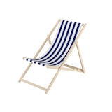 thumbnail of Buche-Liegestuhl, Gartenliege klappbar Strandstuhl Stofffarbe wählbar V-10-110blau-weiß Streifen