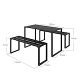 thumbnail of Bierzeltgarnitur Metall Schwarz 110x55x70 cm, 3-teiliges Outdoor Tisch- und Bankset für bis zu 4 Personen, wetterbeständig