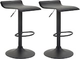thumbnail of Décoshop26 - Set aus 2 minimalistischen Barhockern mit verstellbarer Höhe und Fußstütze in schwarzem Kunstleder und schwarzem 10_0006405