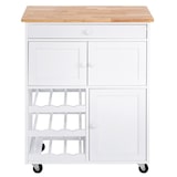 thumbnail of Helloshop26 - Carrello da cucina con ruote carrello da servizio con 1 cassetto 2 armadietti 1 portabottiglie in legno 67 x 37 x 20_0005444