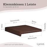 thumbnail of Lycce Bankauflage BRAUN Klemmkissen Sitzkissen mit 1 Leiste 35cm Klemmtiefe Wildlederoptik zb. für Gastraum, Stühle, Bänke etc