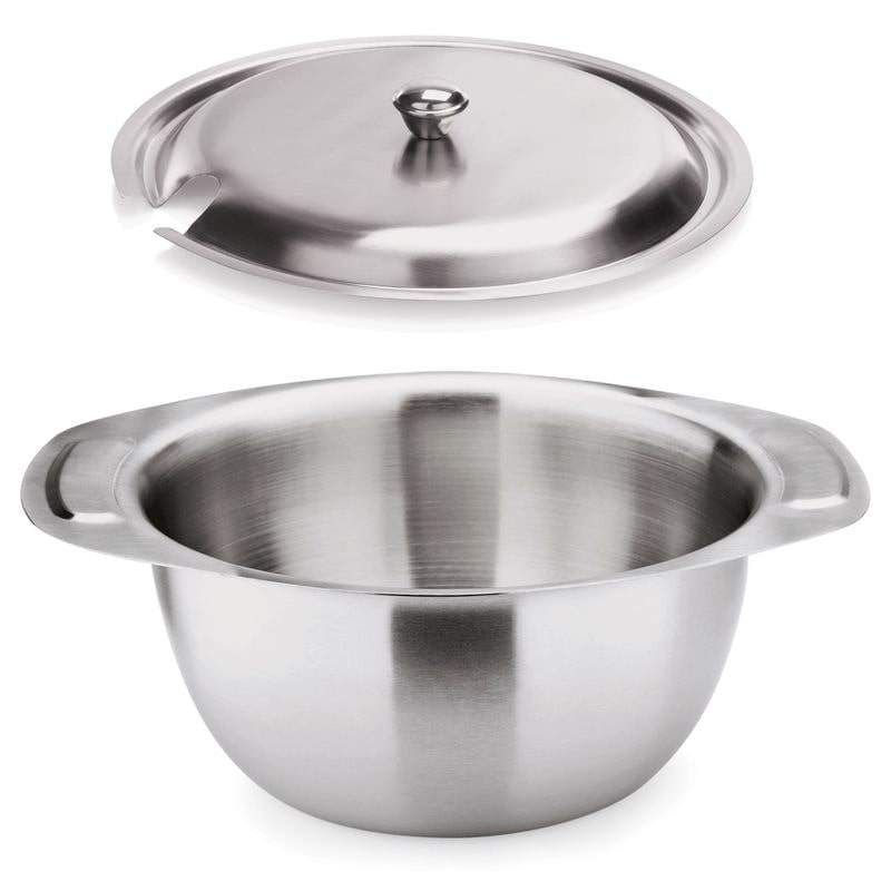 4x Suppenterrine mit 2 Lappengriffen + Deckel, 3 L, Ø 20,5 cm, Chromnickelstahl silber