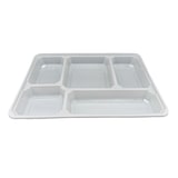 thumbnail of Plateau repas 5 compartiments en plastique blanc 318+34x223 mm par 50