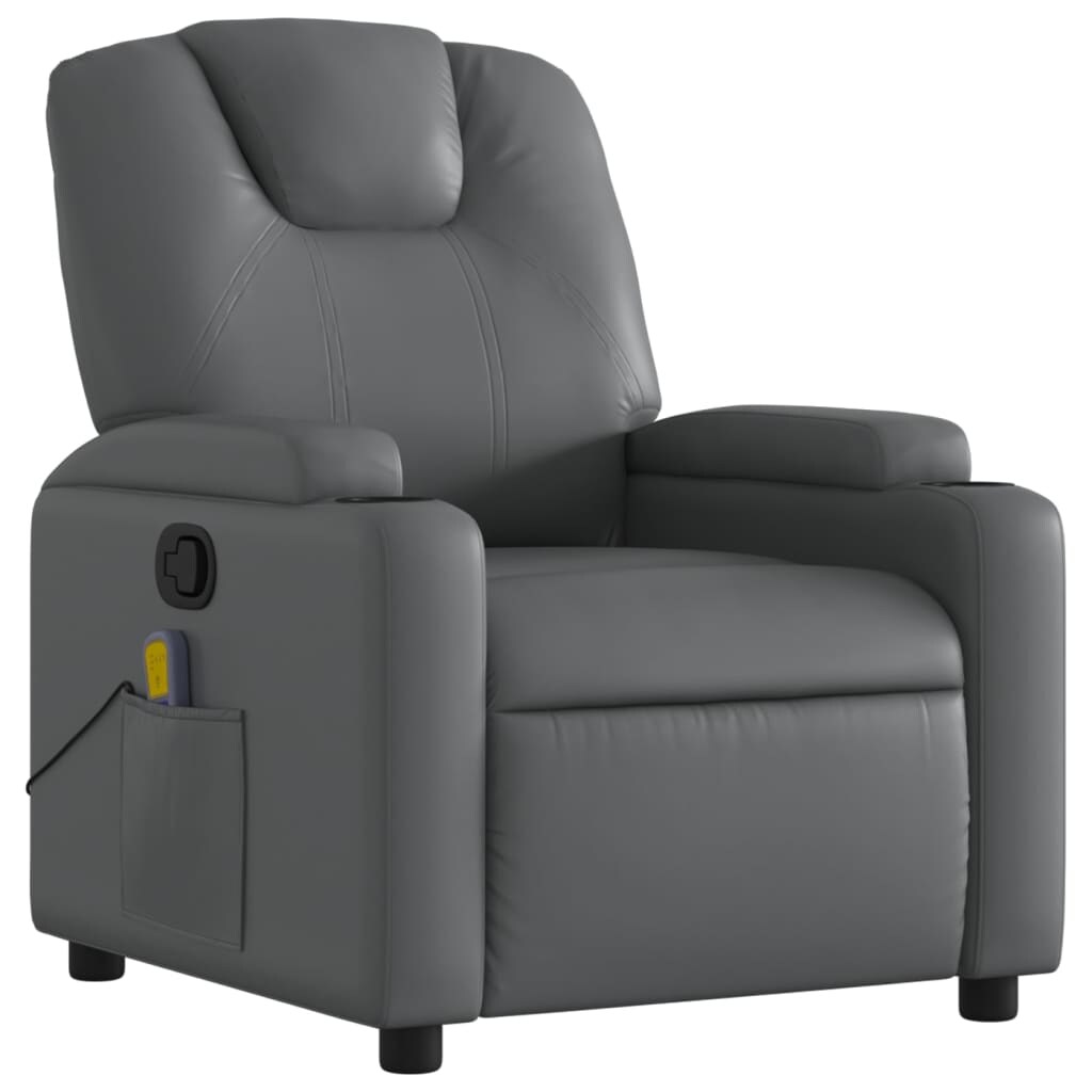 vidaXL Massagesessel Relaxsessel Grau Kunstleder