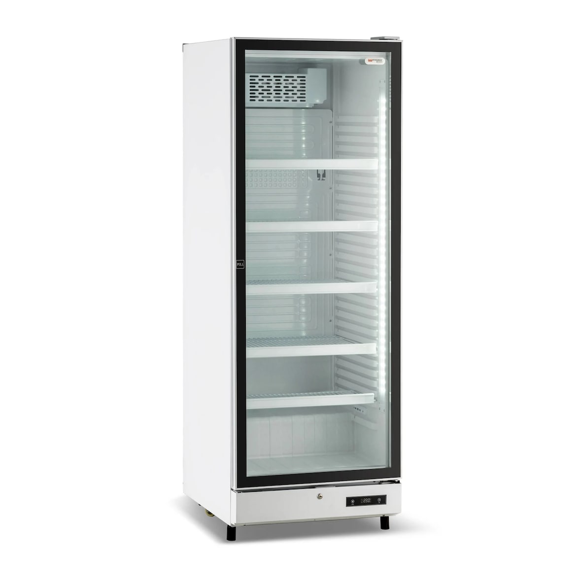 Frigo vetrina bibite verticale refrigerata 1 anta in vetro bianca +0/+10 °C 380 lt 59,5x65,5x179,5h  cm
