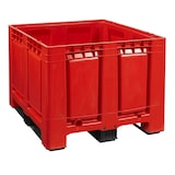 thumbnail of Palettenbox mit Deckel LxBxH: 1200 x 1000 x 790 mm geschlossen mit 3 Kufen in rot