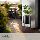 thumbnail of tectake Soporte para plantas MINE con 2 piezas, acero revestido en polvo Ø 31 x 56 cm Negro