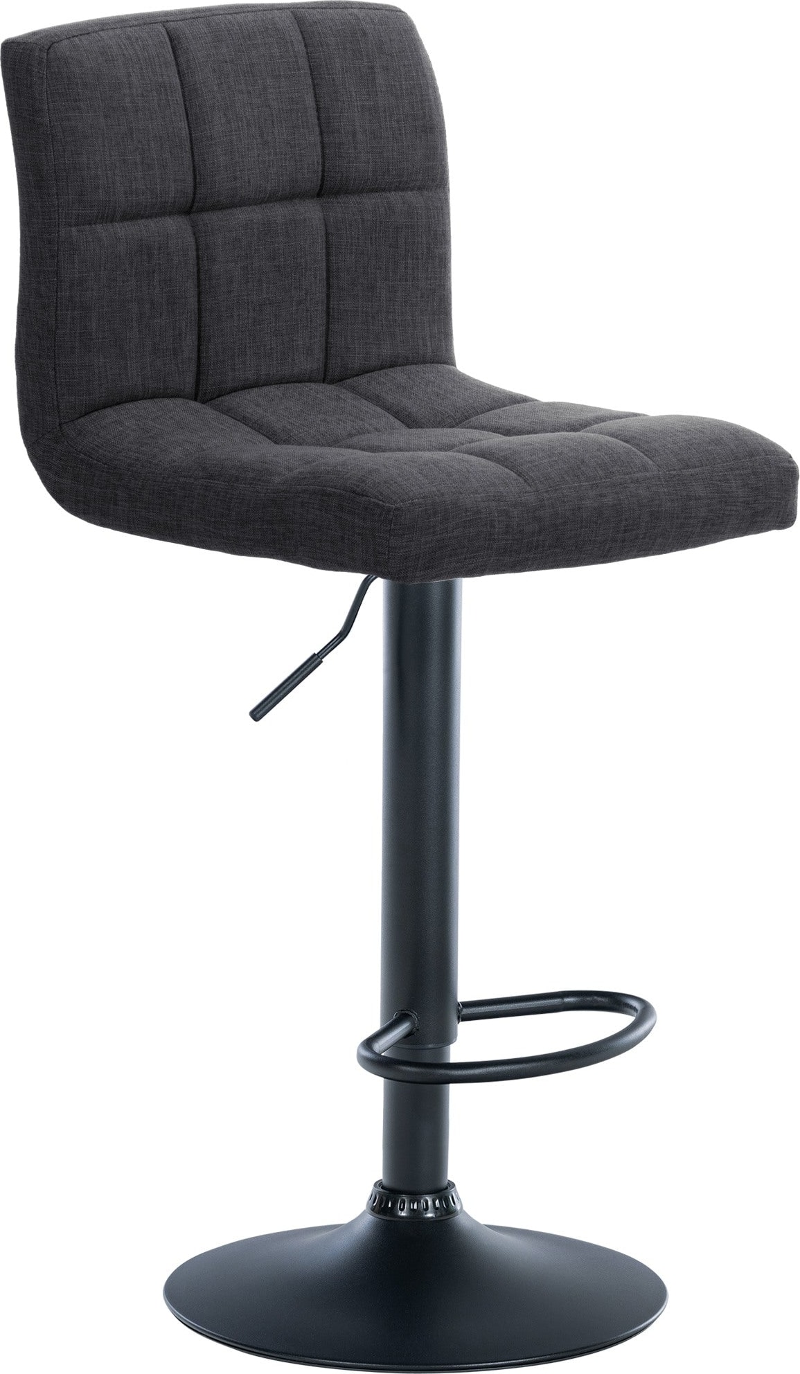 Décoshop26 - Barhocker im modernen Stil 1 Stück dunkelgrauer Steppstoffbezug schwarzes Metallgestell 10_0005786
